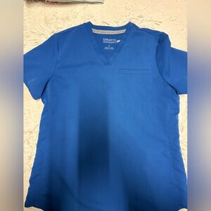 Fabletics V-neck Performance Scrub Top in Blue